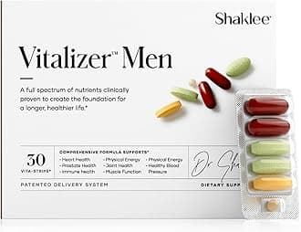 Shaklee - Vitalizer™ Men - Advanced Nutrition Vita-Strips® with Vitamins, Minerals, Omega-3s, Probiotics & More for Heart, Joint, Immune, Bone, Digestive Health & Physical Energy - 30 Vita-Strips®