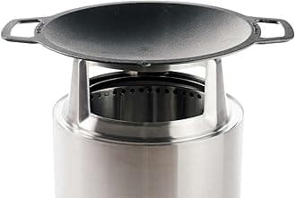Solo Stove Ranger Wok + Hub, Cast Iron Cookware with Stainless steel Hub for 6.5” Elevation, Accessory for Ranger fire pit, Weight: 14.5 lbs, Cooking surface diameter: 14.75"