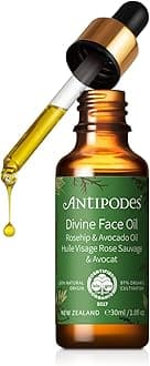 Divine Face Oil Rosehip & Avocado Oil - 100% Natural, Cruelty-Free, Vegan, Organic, Anti-Aging, Reduces Blemishes, Hydrating (1.0fl oz)