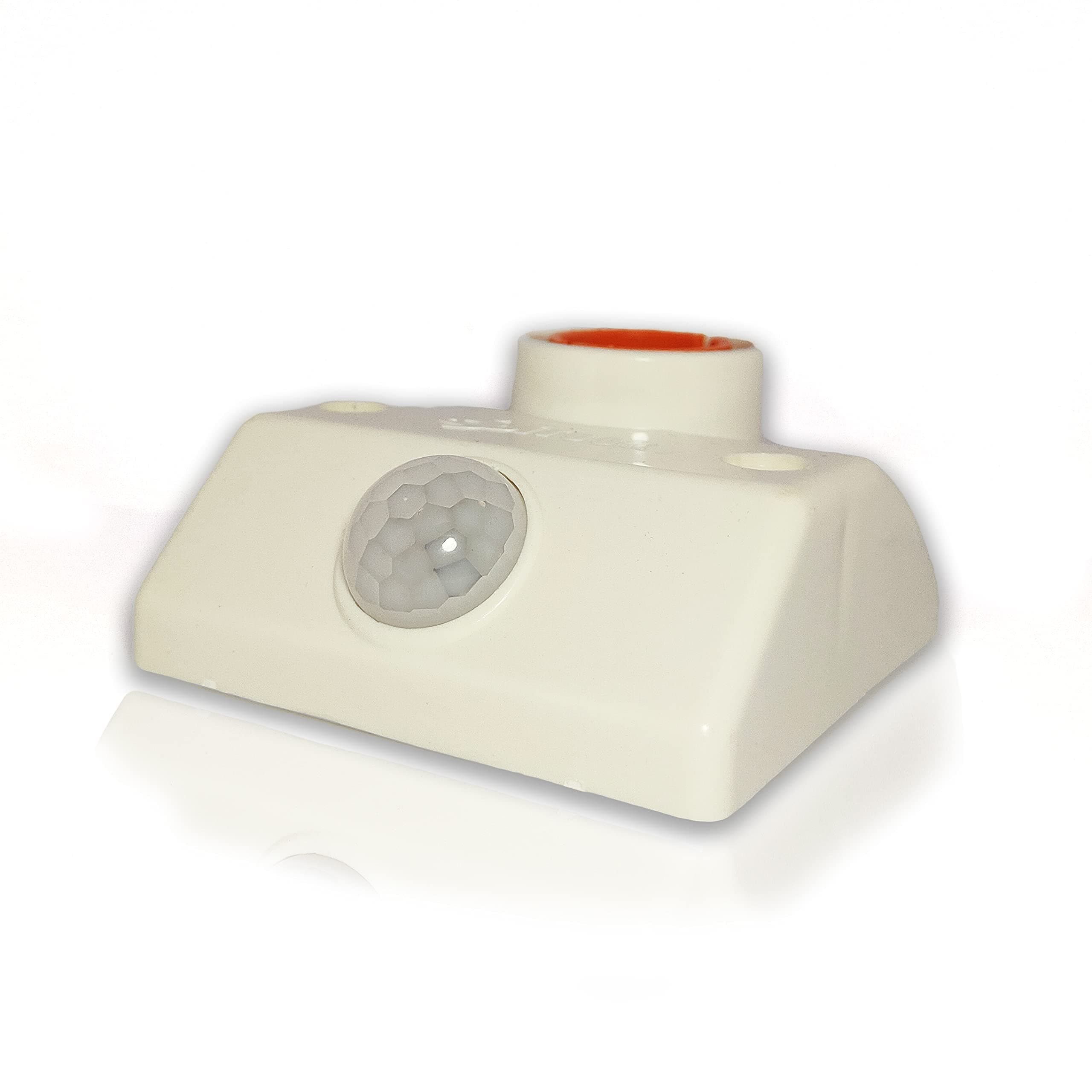 iTeck Plastic PIR Motion Sensor Lamp Holder, 6x6x2cm (White, Pack of 2 x Wall Screws, 2 x Screwfisher, 2 x Screw Cap)