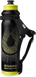 Tempo Pro 525ml - Handheld Running Squeeze Bottle for Training and Race Day Hydration with Removable Strap (525ml/17oz) - Black