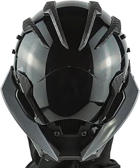 - Punk Gothic Mask Helmet for Adult, Mechanical Sci-fi Gear Cosplay Costume Accessory Samurai Futuristic Helmet