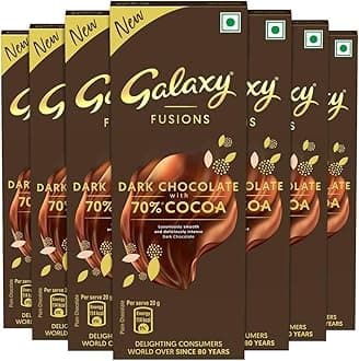 - Galaxy Fusions Dark Chocolate Valentine Gift Pack | Made with 70% Cocoa | Silky Smooth Chocolate Bars for Valentine | Pack of 7 (7 x 56 g)