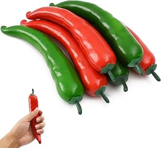 Fake Pepper Red Green Simulation Lifelike Hot Chili for Home Kitchen Party Pub Decoration Cabinet Ornament 6 pcs