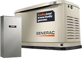 Generac Guardian 14kW Home Standby Generator with 200 Amp Transfer Switch - Automatic Whole House Backup Power for Storms, Emergencies, and Outages, WiFi Enabled, Runs on Natural Gas or Liquid Propane