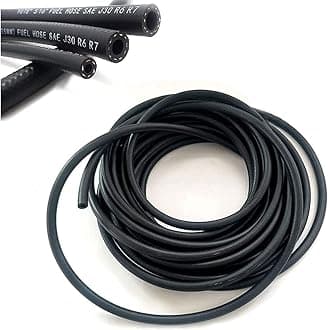 Universal Fuel Pipe LINE Rubber Reinforced for Fuel Hose Engine UNLEADED Petrol Diesel Oil (5.0MM X 10.0MM, 7 Meter)
