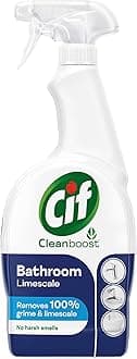 Cif Cleanboost Bathroom Spray 100% grime & limescale removal for cleaning ceramic, chrome, enamel, plastic and stainless-steel surfaces 700 ml