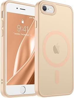 Magnetic for iPhone SE Case 2022 (3rd)/2020 (2nd), iPhone 8 Case (Compatible with MagSafe) (Military Grade Drop Protection) Slim Translucent Matte Phone Case, Sand Pink