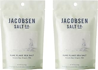 Jacobsen Salt Co. Co - 4 Oz Bag Of Flake Finishing Sea , Hand Harvested In Netarts Bay, Ormade In Usa, 2 Pack 4 Ounces