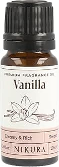 Nikura | Vanilla Fragrance Oil - 10ml | Perfect for Soap Making, Candle Making, Wax Melts, Diffuser | Great for use in Bath Bombs, Perfume Oil, Perfume Scents, Potpourri | Vegan & UK Made
