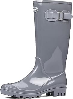 DKSUKO Women's Tall Rain Boots Garden Boots Waterproof Wellington Rubber Boots