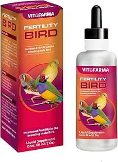 VITOFARMA Fertility Bird Supplement for Birds - Boost Breeding Success & Reproductive Health - 60ml Liquid Formula for Finch, Canary, Parakeet, Budgie, Exotic Birds - Easy Dropper Dosage