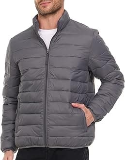 Packable Puffer Jacket Men, Warm Lightweight Winter Jackets for Men