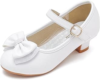 Walofou Flower Girls Wedding Party Heel Princess Shoes Flats for Kid Toddler