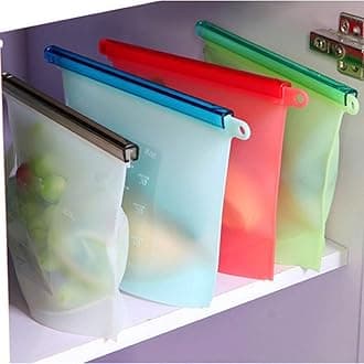 Hetarmi Silicone Food Storage Airtight Bag Silicon Reusable Storage Container Preservation Leakproof Ziplock Bag for Food, Snack,Vegetable,Meat for Fridge and Microwave freezer Bags (Pack Of 2)