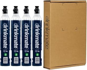 Drinkmate Threaded 60L CO2 Exchange Carbonation Cylinders, Compatible w/SodaStream (Screw-In), Aarke, Ninja Thirsti, 14.5 Oz, Cartridge Gas Canister Refill (Set of 4)