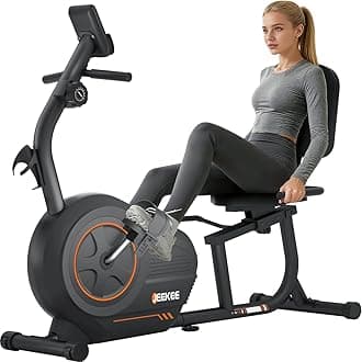 JEEKEE Recumbent Exercise Bike for Seniors,Stationary Bikes for Home, 400LB Capacity & 16 Levels Magnetic Resistance, Heart Rate Handle