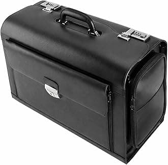 949728 - Black Leather Pilot Briefcase