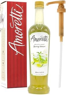 Amoretti - Mojito Libre Beverage Infusion, 94 Servings Per Bottle (750 ml) - Drink Mix & Water Enhancer with Pump for Flavoring Cocktails, Waters, Teas, and other Beverages, Preservative Free