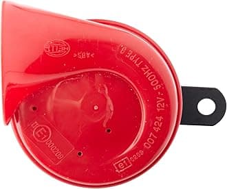 007424011 Red Trumpet High-Tone Horn with Bracket, 12 V, 500 Hz (Universal Fit)