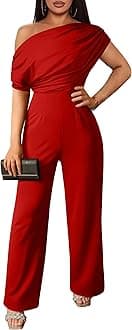 Women's Casual Sleeveless Off Shoulder Wide Leg Long Pant Jumpsuits