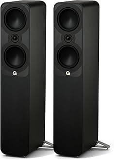 5050 Floorstanding Speakers Satin Black – 2 x 6 Mid/Bass Drivers, 1" Tweeter - TV Speakers for Surround Sound System - Vinyl Record Player Speakers Hifi, Gaming PC Speakers