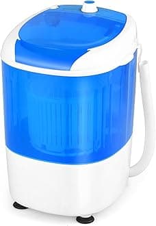 Portable Washing Machine, 2 in 1 Mini Single Tub Washer Spin Dryer with Timing Function, Compact Wash Machines for Flats, Dorm, RV, Camping (Blue)