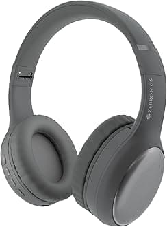 Zebronics Thunder Max (2026 Upgrade) Wireless Headphones, BT v6.0, Upto 120hrs Playback, 40mm Drivers, ENC, Gaming Mode, Dual Pairing, AUX, Rapid Charge, 3 EQ Modes, Voice Assistant, (Grey)