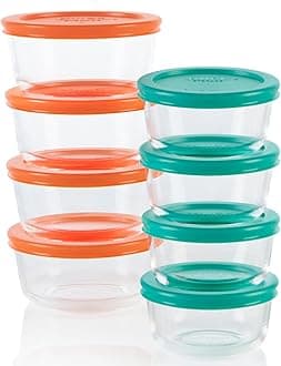 Pyrex Simply Store Meal Prep Glass Food Storage Containers (16-Piece Set, BPA Free Lids, Oven Safe)