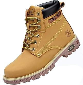 TING GUSteel Toe Mens Womens Safety Boots Work Waterproof Shoes Leather Indestructible Protect Working Ankle Footwear