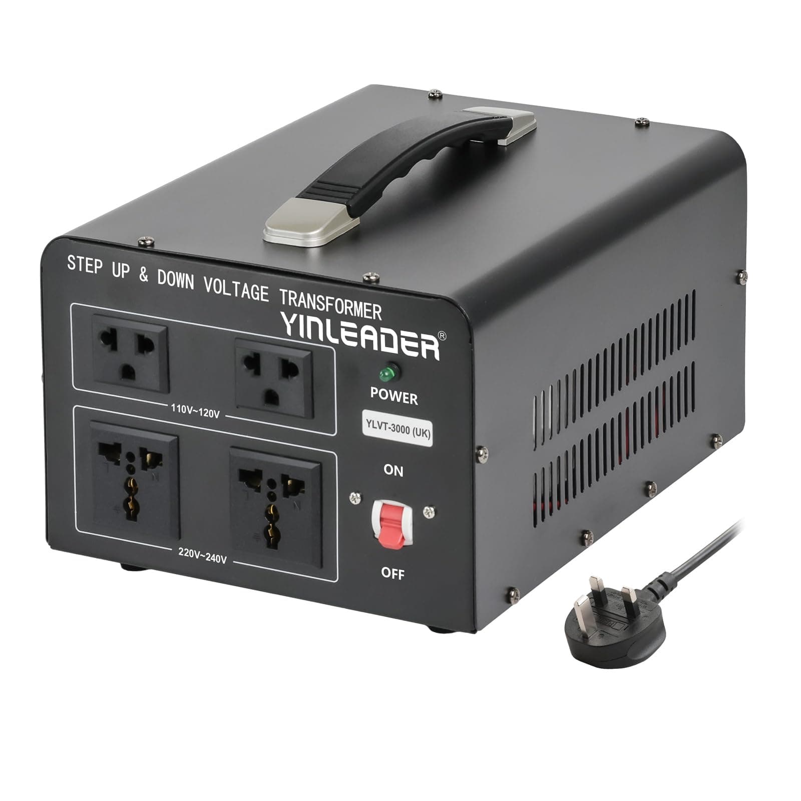 3000W 240V - 120V Step Up & Step Down Voltage Transformer Converter UK to US US to UK Dual 110V-120V & 220V-240V outlets