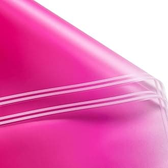 RUSPEPA 20 Sheets Flower Wrapping Paper - Hot Pink Gradient Color Plastic Packaging - Waterproof Floral Bouquet Wrapping Paper - Florist Supplies Packaging for Birthday, Wedding, DIY Crafts