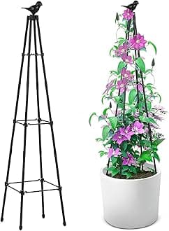 HASTHIP® 120CM Trellis for Climbing Plants - Plastic Climber Support for Plants - Adjustable Triangle Creeper Plant Support - Plant Support for Climbers - Plant Support Sticks for Clematis, Roses, Ivy