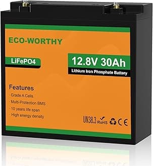 12V 30AH LiFePO4 Battery, Rechargeable Lithium Ion Phosphate 4000+ Deep Cycle Battery for Trolling Motor, Golf Gart, Kids Scooters, Power Wheelchairs