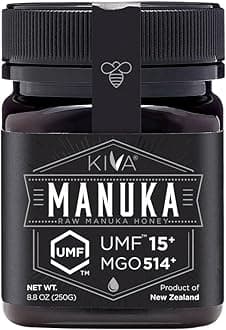 Raw Manuka Honey - Certified UMF 15+, MGO 514+ 100% Pure Genuine New Zealand, Non-GMO, Traceable (8.8oz/250g Bottle)