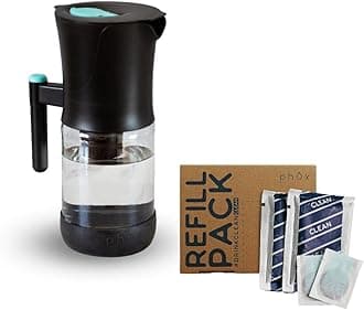 Phox V2 Water Filter | 2.2L Glass Water Filter Jug and Cartridge | 3 Month Supply (Clean pack)