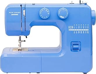 Janome Pink Sorbet Easy to Use Sewing Machine with Metal Spool Diagram Tutorial Videos with Beginner in Couture Blue