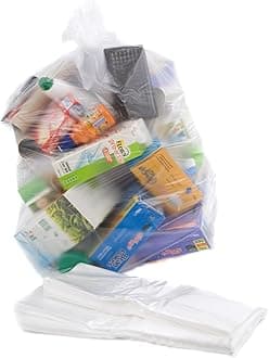 bag it Plastics Recycling Bags Sacks Clear Refuse Rubbish 64 Gauge - Pack of (10)