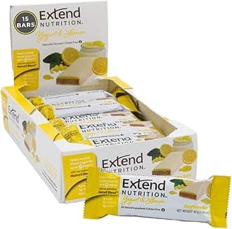 Extend Nutrition - Diabetic Food Nutrition Bars to Help Control Hunger and Manage Blood Sugar, Low Carb, Low Glycemic, Keto Friendly Weight Management Diabetic Snacks, Yogurt & Lemon (15 Count)