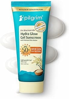 5% Niacinamide Hydra Glow Gel Sunscreen InVivo Tested SPF 50+ PA++++ with Korean Rice Water | New Gen UV Filters | Lightweight Gel | Hydrated Glowing Skin | All Skin Types | No White Cast | 50ml