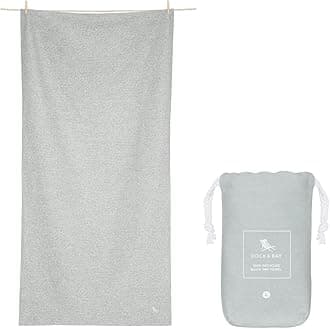 Dock & Bay Beach Towel - Quick Dry, Sand Free - Compact, Lightweight - 100% Recycled - Includes Bag - Essential - Mountain Grey - Large (160x90cm, 63x35)