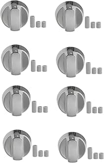 First4spares Silver Universal Cooker Control Knob for Cookers & Ovens 8 Pack