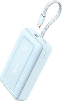 Anker Zolo Power Bank, 20,000mAh 30W High-Speed Portable Charger with Built-in C Cable, USB-C&A, Battery Pack for iPhone 16/15/15 Pro/15 Pro Max/15 Plus, MacBook, Galaxy, and More