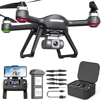 HS700E 4K UHD Drone with EIS Anti Shake 130 FOV Camera for Adults, GPS Quadcopter with 5GHz FPV Transmission, Brushless Motor, Easy Auto Return Home, Follow Me and Outdoor Carrying Case