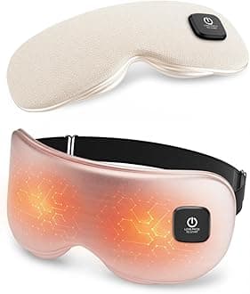Heated Eye Mask - Cordless Eye Mask for Dry Eyes, Eye Relief, Improved Sleep, Washable Eye Heating pad for Travel and with Replaceable Shell