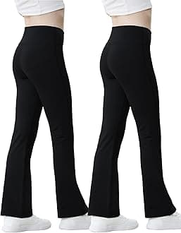Girls Flare Leggings High Waisted Bell Bottoms Gym Active Bootcut Yoga Pants for Kids Teen