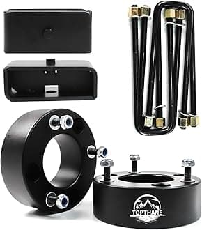 3" Front and 2" Rear Leveling Lift Kits for 2007-2022 Chevy Silverado 1500 GMC Sierra 1500, 3'' Front Strut Spacers and 2'' Rear Leveling kit, Black Suspension Lift Kits