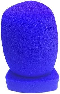 TV Microphone Windscreen Interview Mic Handheld Windshield large Microphone Cover Customized Microphone Sponge For TV Stations Reporters Interview(Blue)