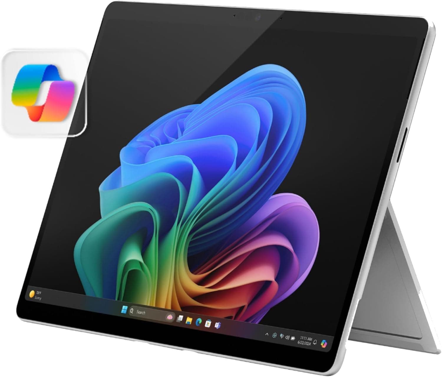 Surface Pro 2-in-1 Laptop/Tablet (2024), Windows 11 Copilot+ PC, 13" Touchscreen OLED Display, Snapdragon X Elite (12 Core), 16GB RAM, 1TB Storage, Platinum