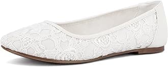 GreatonuWomen Shoes Cut Out Slip On Synthetic Lace Ballet Flats
